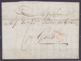 L. Datée 10 Octobre 1803 De AMSTERDAM Pour GAND - Marque (H) (= De Hollande) - Port "6" - 1794-1814 (Période Française)