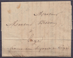 L. "Librairie Moderne" Datée 5 Octobre 1835 De BRUXELLES Accompagnant Un Colis Pour LIEGE - Man. "franco Avec Le Paquet  - 1830-1849 (Onafhankelijk België)