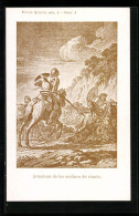 Künstler-AK Cervantes, Don Quijote, Aventura De Los Molinos De Viento  - Schriftsteller