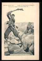 Künstler-AK Karl May Postkarte No. 9, Mann Kämpft Gegen Einen Bär  - Schriftsteller