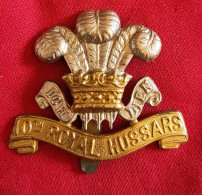 Insigne De Casquette,10 Th Royal Hussars (Prince Of Wales's Own) - 1914-18