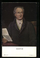 Künstler-AK Portrait Von Goethe Mit Einem Brief  - Schrijvers