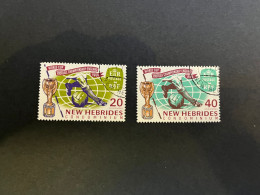 14-5-2024 (stamp) Used / Obiterer -  World Cup Football 1966 - New Hebrides Condominum (2 Values) - 1966 – Angleterre