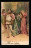 Lithographie Shakespeare, Szene Aus Der Kaufmann Von Venedig  - Schrijvers