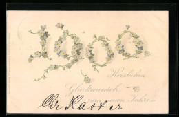 AK Jahreszahl 1900 Aus Vergissmeinnicht  - Autres & Non Classés