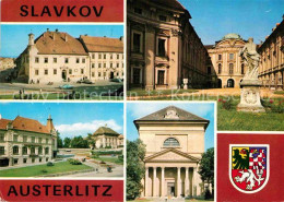 72802040 Slavkov U Brna Platz Rathaus Schloss Denkmal Kirche Fassade Slavkov U B - Czech Republic