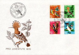 SUISSE FDC 1970 PRO JUVENTUTE - OISEAUX - Cartas & Documentos