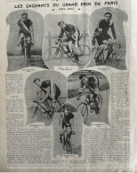 1902 CYCLISME - LES GAGNANTS DU GRAND PRIX DE PARIS DE 1894 À 1902 - LA VIE AU GRAND AIR - 1900 - 1949