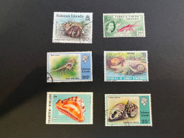 11-5-2024 (stamp)  7 Shell / Seashell - 6 Different Values / Countries - Crustáceos