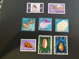 11-5-2024 (stamp)  7 Shell / Seashell - 8 Different Values / Countries - Crustaceans