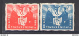 1951 DDR, Visita Presidente Polacco Bierut, 2 Valori, Yvert N. 36-37, MNH** - Otros & Sin Clasificación