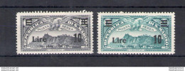 1942 SAN MARINO - Posta Aerea, N. 19/20, Francobolli Di Posta Aerea Del 1931 Soprastampati, MH* - Poste Aérienne