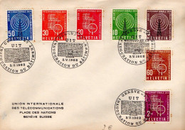 SUISSE FDC 1962 SERIE U I T - Télécom