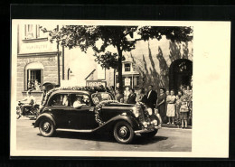 Foto-AK Bamberg, Auto Mercedes Benz Mit Werbung Von A. Kraemer Auf Der Strasse  - Passenger Cars