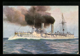 Künstler-AK Christopher Rave: SM Kleiner Geschützter Kreuzer Undine, 1903  - Guerra