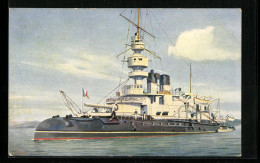 CPA Illustrateur Christopher Rave: Franz. Linienschiff Valmy, 1892  - Warships