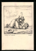 Künstler-AK Ludwig Von Zumbusch: Kampf, Zwei Knaben  - Zumbusch, Ludwig V.