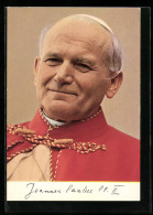 AK Papst Johannes Paul II. In Rotem Ornat  - Papi