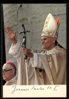 AK Papst Johannes Paul II. Mit Ferula Und Mitra  - Papi