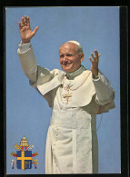 AK Papst Johannes Paul II. Winkend Mit Wappen  - Popes