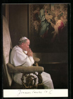 AK Papst Johannes Paul II. Im Gebet Auf Einem Stuhl  - Papas