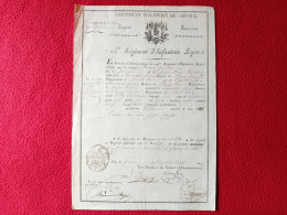 DIPLOME CERTIFICAT D ACTIVITE DE SERVICE A BIMET JOACHIM DE HAUTEVILLE GONDON AU 14 REGIMENT D INFANTERIE LEGERE 1809 - Diplomi E Pagelle