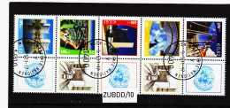 ZUBDD/10 UNO WIEN 2011 GRUSSMARKEN MICHL 719/23 FÜNFERSTREIFEN Gestempelt Siehe ABBILBUNG - Used Stamps
