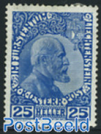 Liechtenstein 1912 25H, Coated Paper, Stamp Out Of Set, Unused (hinged), History - Kings & Queens (Royalty) - Ongebruikt