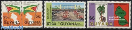 Guyana 1983 President Burnham 4v (2v+[:]), Mint NH, History - Various - Flags - Maps - Art - Modern Architecture - Geography