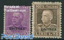 Eritrea 1928 King Victor Emanuel III 2v, Unused (hinged) - Erythrée