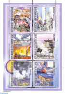 Central Africa 2002 Catastrophes Of 2001 6v M/s, Mint NH, History - Science - Transport - Meteorology - Fire Fighters .. - Clima & Meteorologia