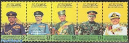 Brunei 2001 King 55th Birthday 5v [::::], Mint NH, History - Various - Kings & Queens (Royalty) - Uniforms - Familles Royales