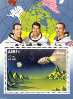 Ajman 1968 Apollo 7 S/s, Mint NH, Transport - Various - Space Exploration - Maps - Géographie