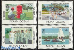 British Indian Ocean 1991 National Services 4v, Mint NH, History - Transport - Various - Militarism - Post - Automobil.. - Militares