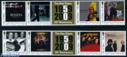 Isle Of Man 2009 50 Years Bee Gees 8v (2x [::T::]), Mint NH, Performance Art - Music - Popular Music - Musica