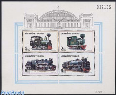 Thailand 1990 Locomotives S/s, Mint NH, Transport - Railways - Trains