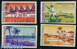 Togo 1974 Coastal Landscapes 4v Imperforated, Mint NH, Nature - Transport - Trees & Forests - Ships And Boats - Rotary Club