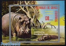 Equatorial Guinea 1974 Hippo S/s, Mint NH, Nature - Animals (others & Mixed) - Hippopotamus - Guinea Ecuatorial