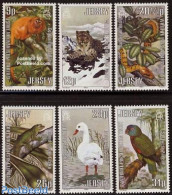 Jersey 1984 Animals 6v, Mint NH, Nature - Animals (others & Mixed) - Birds - Cat Family - Ducks - Monkeys - Parrots - .. - Jersey