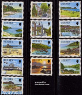 Jersey 1989 Definitives 13v, Mint NH, Sport - Transport - Various - Golf - Automobiles - Aircraft & Aviation - Lightho.. - Golf