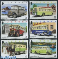 Jersey 2008 Public Bus Transport 6v, Mint NH, Nature - Transport - Various - Horses - Automobiles - Lighthouses & Safe.. - Auto's