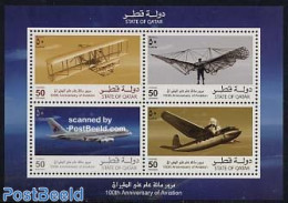 Qatar 2003 100 Years Aviation S/s, Mint NH, Transport - Aircraft & Aviation - Avions