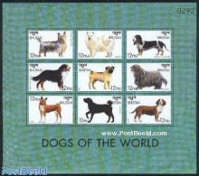 Bhutan 1999 Dogs 9v M/s, Mint NH, Nature - Dogs - Bhutan