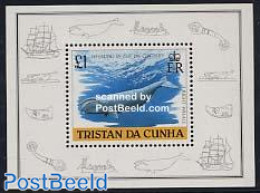 Tristan Da Cunha 1988 Whale Fishing In 19th Century S/s, Mint NH, Nature - Transport - Fishing - Sea Mammals - Ships A.. - Fische