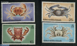 Gilbert And Ellice Islands 1975 Crabs 4v, Mint NH, Nature - Shells & Crustaceans - Crabs And Lobsters - Vie Marine