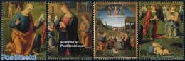 Vatican 1999 Christmas 4v, Mint NH, Religion - Christmas - Art - Paintings - Nuevos