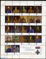 New Zealand 2011 Victoria Cross 22v M/s, Mint NH, History - Various - Decorations - World War II - Uniforms - Unused Stamps