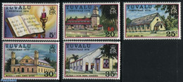 Tuvalu 1976 Christmas 5v, Mint NH, Religion - Christmas - Churches, Temples, Mosques, Synagogues - Kerstmis