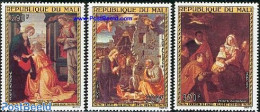 Mali 1975 Christmas, Paintings 3v, Mint NH, Religion - Christmas - Art - Paintings - Christmas