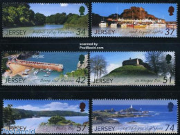 Jersey 2007 Scenery 6v (1v SEPAC), Mint NH, History - Transport - Various - Sepac - Ships And Boats - Lighthouses & Sa.. - Ships